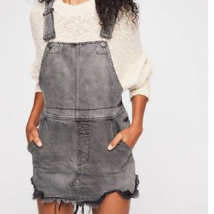 Free People Black Denim Mini Dress Size 10